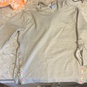 Lightweight girls hoodie with lace detail.